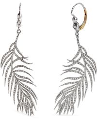 Cathy Waterman - Platinum Feather Earrings - Lyst