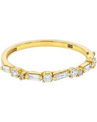 Suzanne Kalan - Thin Mix Diamond Yellow Gold Ring - Lyst