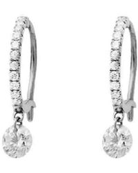 Raphaele Canot Set Free Diamond White Gold Mini Hoop Earrings - Metallic