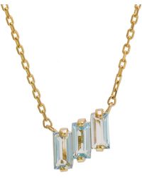KALAN by Suzanne Kalan - Three Baguette Blue Topaz Yellow Gold Necklace - Lyst