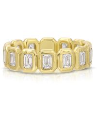 Octavia Elizabeth - Petite Emerald Cut Diamond Nesting Gem Yellow Gold Eternity Ring - Lyst