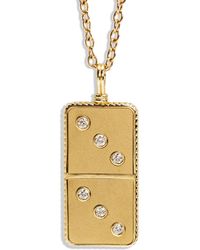 Retrouvai - All Gold And Diamond Domino Necklace - Lyst
