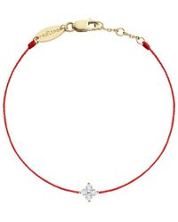 RedLine - Shiny Red String Diamond Yellow Gold Bracelet - Lyst