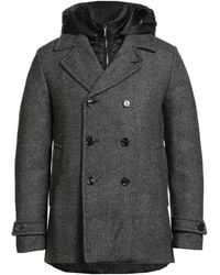 Moorer - Charcoal Coat Virgin Wool, Wool, Acrylic, Elastane - Lyst
