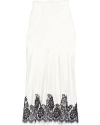 Haveone - Ivory Midi Skirt Viscose - Lyst