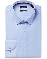 Bagutta Shirt 251 342eblzcn9875 Millerighe in Blue for Men Mens Clothing Shirts Formal shirts 