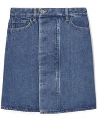 COS - Denim Mini Wrap Skirt - Lyst