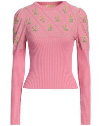 Cormio - Oma Ribbed Embroidered Metallic Cotton-blend Sweater - Lyst