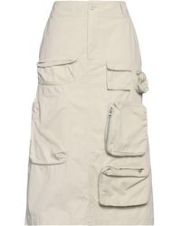 MM6 by Maison Martin Margiela - Cream Midi Skirt Cotton - Lyst