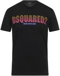 DSquared² - Cool Fit Made With Love Logo Schwarzes T-Shirt - Lyst
