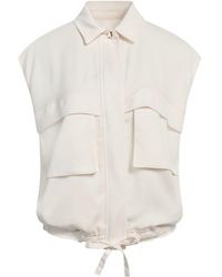 Pinko - Cream Vest Polyester - Lyst