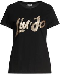 Femme Vêtements Tops T-shirts T-shirt T-shirt Moda M/c Liu Jo en coloris Noir 
