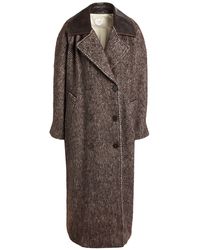 Alysi - Coat Virgin Wool, Alpaca Wool, Polyamide, Leather - Lyst