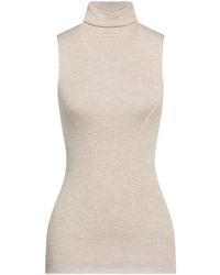 Gentry Portofino - Taupe Turtleneck Virgin Wool, Silk - Lyst