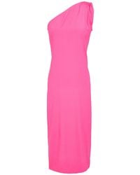 Laura Urbinati - Fuchsia Midi Dress Silk, Elastane - Lyst