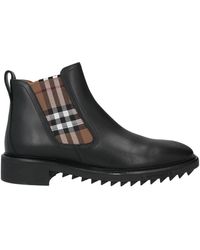 Burberry - Leather Check-detail Chelsea Boots - Lyst