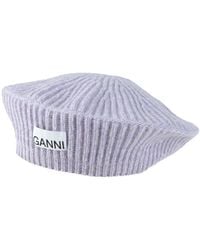 Ganni - Lilac Hat Wool, Recycled Wool, Recycled Polyamide - Lyst