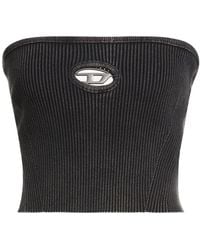 DIESEL - Charcoal Top Cotton, Nylon, Elastane - Lyst