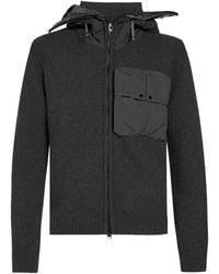 C.P. Company - Charcoal Cardigan Wool, Polyamide - Lyst