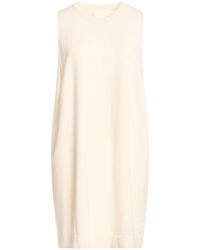 Isabel Benenato - Cream Mini Dress Viscose, Polyester - Lyst