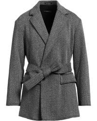 Emporio Armani - Lead Coat Virgin Wool, Cashmere, Polyamide, Elastane - Lyst