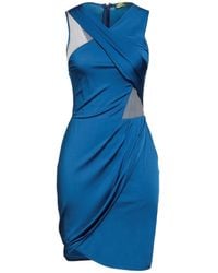 Versace - Azure Mini Dress Viscose, Polyester, Elastane, Polyamide - Lyst