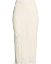 Alysi - Crème Ivory Midi Skirt Cotton, Polyamide - Lyst