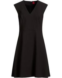 HUGO - Midi Dress Recycled Polyester, Polyester, Viscose, Elastane - Lyst