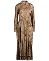 Purotatto - Rust Midi Dress Viscose, Elastane - Lyst