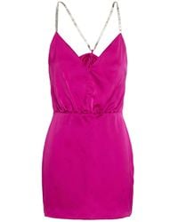 SIMONA CORSELLINI - Edizione Limitata Fuchsia Mini Dress Polyester - Lyst