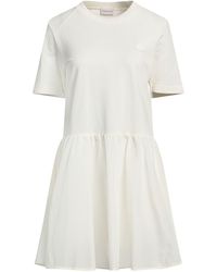 Moncler - Ivory Mini Dress Cotton, Polyester - Lyst
