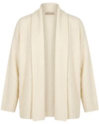Gentry Portofino - Cream Cardigan Virgin Wool, Polyamide - Lyst