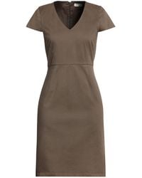 AT.P.CO - Khaki Mini Dress Cotton, Elastane - Lyst
