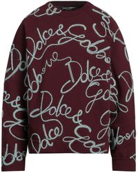 Dolce & Gabbana - Burgundy Sweatshirt Cotton, Polyester, Wool, Acrylic, Alpaca Wool - Lyst