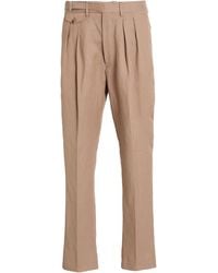Lardini - Camel Pants Viscose, Linen - Lyst