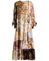 Rianna + Nina - One Of A Kind Ivory Maxi Dress Silk - Lyst