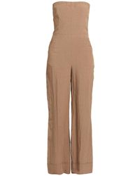 Kaos - Camel Jumpsuit Viscose, Linen - Lyst