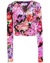 MSGM - Top Polyester, Elastane - Lyst