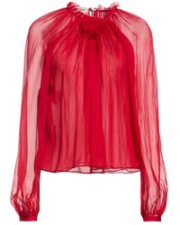 Alberta Ferretti - Top Silk - Lyst