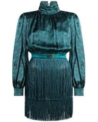 Elisabetta Franchi - Mini Dress Silk, Acetate, Viscose, Polyester - Lyst