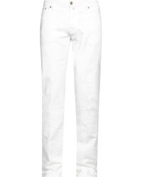 Jacob Coh?n - Cream Pants Cotton, Elastane - Lyst