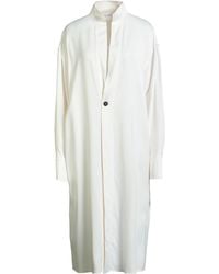 Ferragamo - Ivory Overcoat & Trench Coat Viscose, Elastane - Lyst