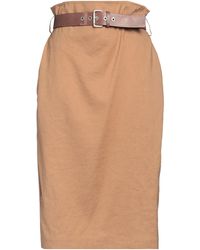 Tela - Camel Midi Skirt Linen, Viscose, Cotton, Elastane - Lyst
