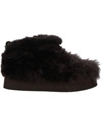 Paloma Barceló - Dark Ankle Boots Shearling - Lyst