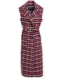 Shirtaporter - Fuchsia Coat Wool, Polyamide, Polyester - Lyst