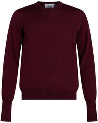 Alpha Studio - Burgundy Sweater Merino Wool, Ovine Leather - Lyst
