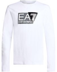 EA7 - T-Shirt Cotton, Elastane - Lyst