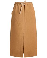 Niu - Camel Midi Skirt Linen - Lyst