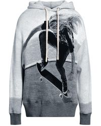 Palm Angels - Grey Cotton Sweatshirt With Print - Lyst