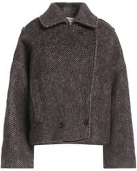 Alysi - Dark Coat Virgin Wool, Alpaca Wool, Polyamide - Lyst
